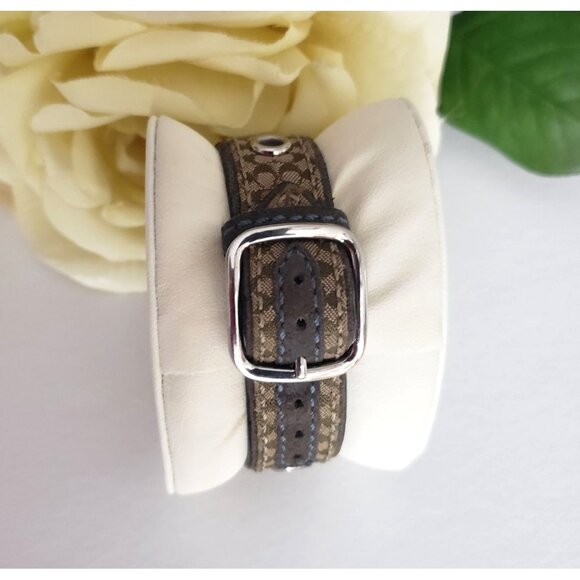 Vtg Coach Tank Watch Swiss Quartz Stainless Water Resistant Signature “C” Band - Picture 9 of 16